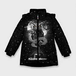 Куртка зимняя для девочки Ночная сова, цвет: 3D-черный