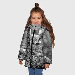 Куртка зимняя для девочки Ночной филин, цвет: 3D-светло-серый — фото 2