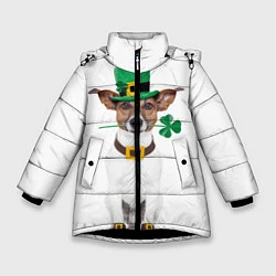 Куртка зимняя для девочки Ирландия, цвет: 3D-черный