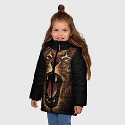 Куртка зимняя для девочки Львиный рык, цвет: 3D-светло-серый — фото 2