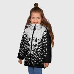 Куртка зимняя для девочки Птичий вихрь, цвет: 3D-светло-серый — фото 2