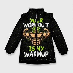 Куртка зимняя для девочки My Workout, цвет: 3D-черный
