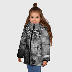 Куртка зимняя для девочки Взгляд ёжика, цвет: 3D-черный — фото 2
