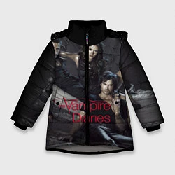 Куртка зимняя для девочки Дневники вампира, цвет: 3D-светло-серый