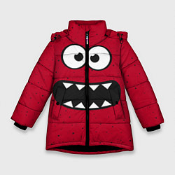 Куртка зимняя для девочки Веселый монстрик, цвет: 3D-черный