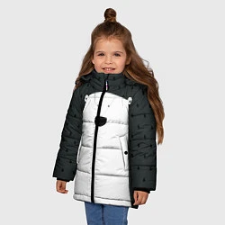 Куртка зимняя для девочки Белый мишка, цвет: 3D-черный — фото 2