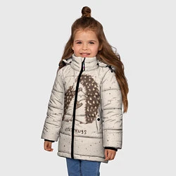Куртка зимняя для девочки Влюбленные ежики, цвет: 3D-черный — фото 2