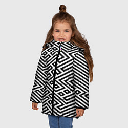 Куртка зимняя для девочки Optical illusion, цвет: 3D-черный — фото 2