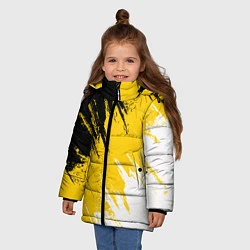 Куртка зимняя для девочки Имперский флаг России, цвет: 3D-черный — фото 2