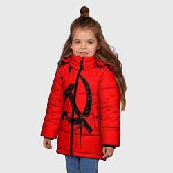 Куртка зимняя для девочки Серп и молот, цвет: 3D-красный — фото 2
