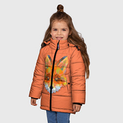 Куртка зимняя для девочки Геометрическая лиса, цвет: 3D-черный — фото 2