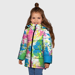 Куртка зимняя для девочки Брызги, цвет: 3D-черный — фото 2
