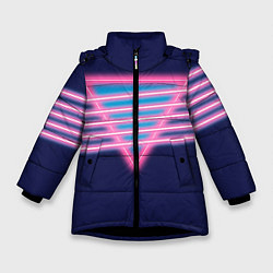 Куртка зимняя для девочки Неон, цвет: 3D-черный
