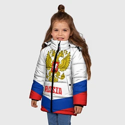 Куртка зимняя для девочки Russia Hockey Team, цвет: 3D-красный — фото 2