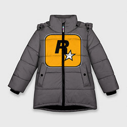 Куртка зимняя для девочки GTA VI: Rockstar Games, цвет: 3D-черный