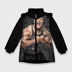 Куртка зимняя для девочки Dwayne Johnson, цвет: 3D-черный
