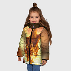 Куртка зимняя для девочки Дракон, цвет: 3D-черный — фото 2