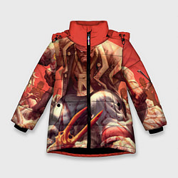 Куртка зимняя для девочки Dead island 5, цвет: 3D-черный