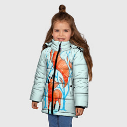 Куртка зимняя для девочки Маленький лисенок, цвет: 3D-черный — фото 2