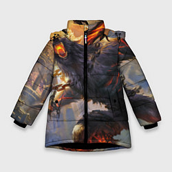 Куртка зимняя для девочки Оборотень, цвет: 3D-черный