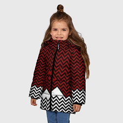 Куртка зимняя для девочки Твин Пикс: Минимализм, цвет: 3D-светло-серый — фото 2