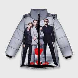 Куртка зимняя для девочки Depeche Mode: Red Flower, цвет: 3D-черный