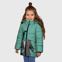 Куртка зимняя для девочки Недоумевающий Винсент, цвет: 3D-красный — фото 2