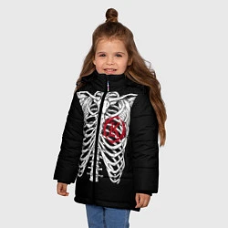 Куртка зимняя для девочки Кукрыниксы: Скелет, цвет: 3D-черный — фото 2