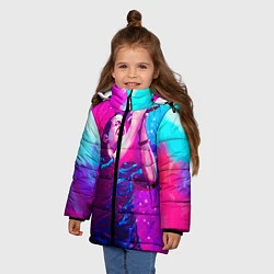 Куртка зимняя для девочки Chester Bennington: Colors, цвет: 3D-черный — фото 2