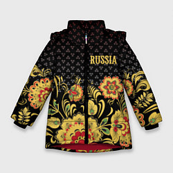 Куртка зимняя для девочки Russia: black edition, цвет: 3D-красный