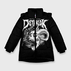 Куртка зимняя для девочки Dethklok: Goat Skull, цвет: 3D-черный
