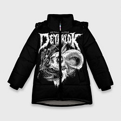 Куртка зимняя для девочки Dethklok: Goat Skull, цвет: 3D-светло-серый