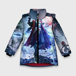 Куртка зимняя для девочки Warhammer / вархаммер, цвет: 3D-красный