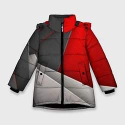 Куртка зимняя для девочки Lines, цвет: 3D-черный