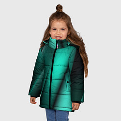 Куртка зимняя для девочки Emerald lines, цвет: 3D-черный — фото 2