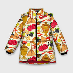 Куртка зимняя для девочки Народная кухня, цвет: 3D-красный