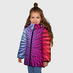 Куртка зимняя для девочки Плетение, цвет: 3D-черный — фото 2