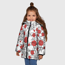 Куртка зимняя для девочки Сад из Роз, цвет: 3D-черный — фото 2
