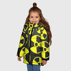 Куртка зимняя для девочки Радиация, цвет: 3D-черный — фото 2