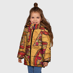 Куртка зимняя для девочки Пицца, цвет: 3D-черный — фото 2