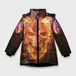 Куртка зимняя для девочки Дьявол, цвет: 3D-черный