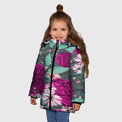 Куртка зимняя для девочки Осенний цветок, цвет: 3D-черный — фото 2