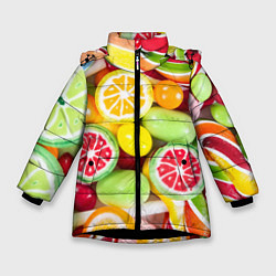 Куртка зимняя для девочки Candy Summer, цвет: 3D-черный