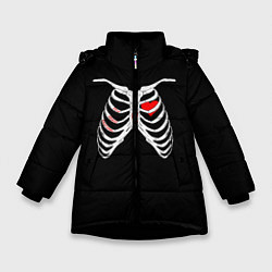 Куртка зимняя для девочки TOP Skeleton, цвет: 3D-черный