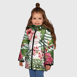 Куртка зимняя для девочки Таинственный остров, цвет: 3D-черный — фото 2