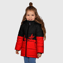 Куртка зимняя для девочки АлисА: Черный & Красный, цвет: 3D-черный — фото 2