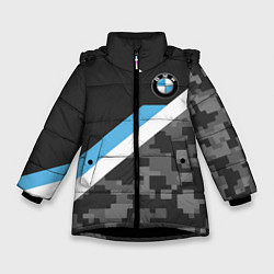 Куртка зимняя для девочки BMW: Pixel Military, цвет: 3D-черный