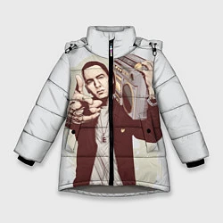 Куртка зимняя для девочки Eminem: Street Music, цвет: 3D-светло-серый