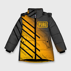 Куртка зимняя для девочки PUBG: Lines Style, цвет: 3D-черный