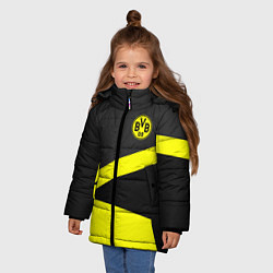 Куртка зимняя для девочки FC Borussia: Sport Geometry, цвет: 3D-черный — фото 2